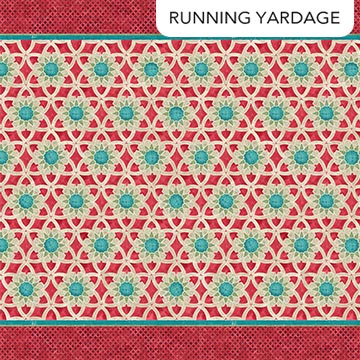 Boho Bliss Full Width Border 1 Red Multi Northcott Cotton Fabric NC-29200-24