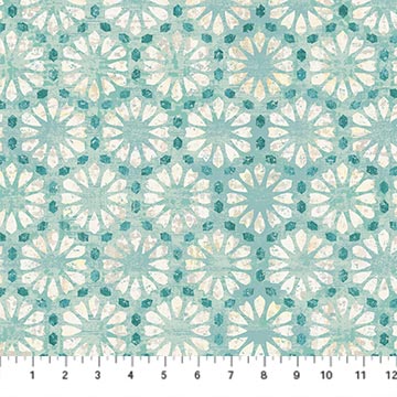 Boho Bliss Small Medallion Teal Multi Northcott Cotton Fabric NC-29204-64