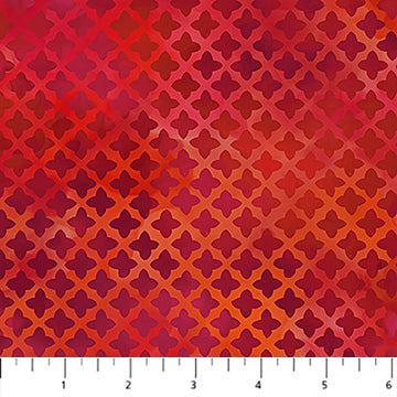 Boho Blooms Mini Grid Red Deborah Edwards Northcott Cotton Fabric