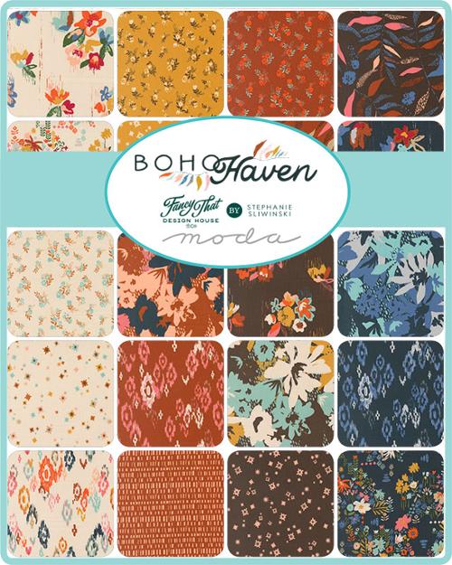 Boho Haven 5" Squares Charm Pack 42pcs Fancy that Design House Moda Cotton Fabric MD-45640PP