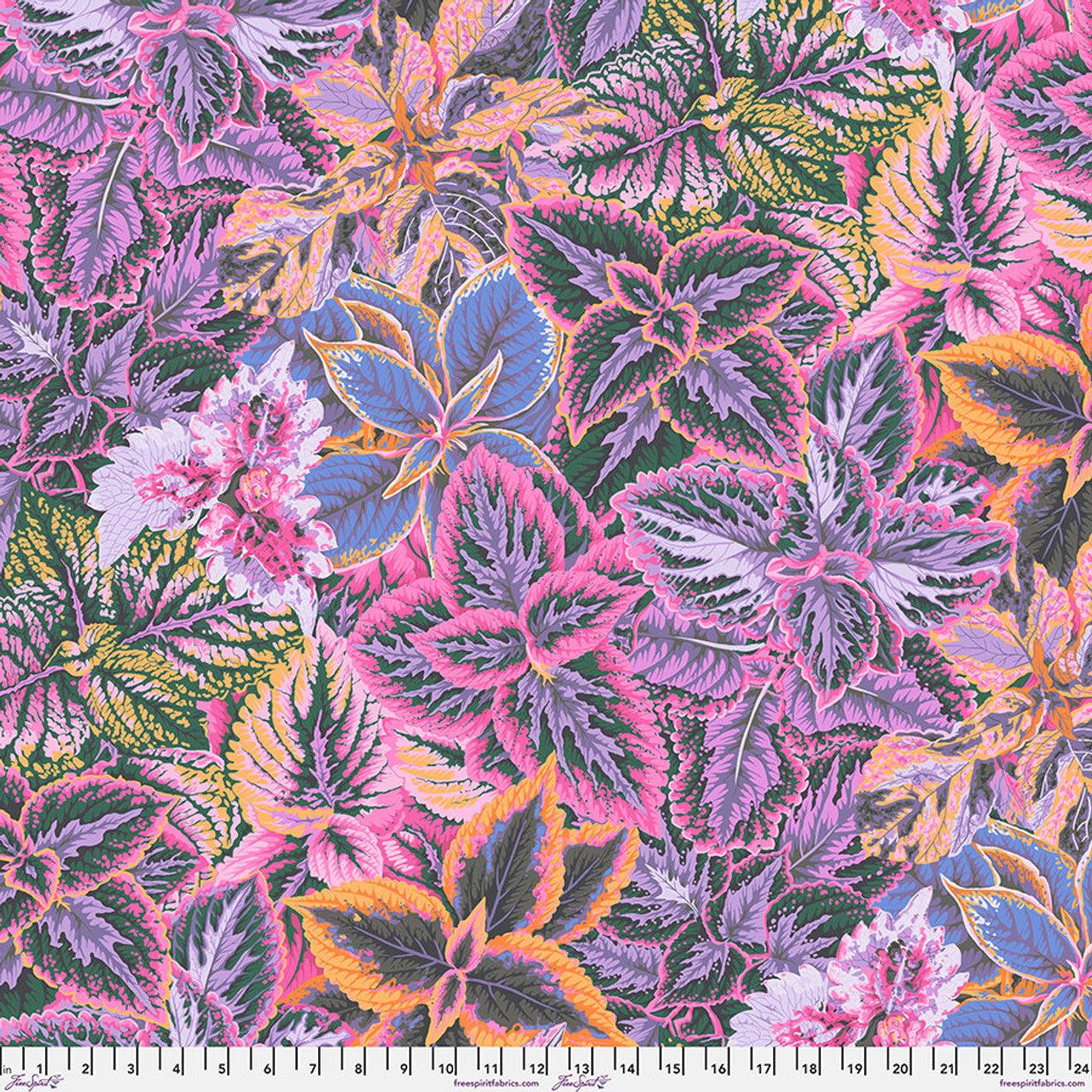 Bold Leaves Pink Philip Jacobs August 2025 Kaffe Fassett Collective Free Spirit Cotton Fabric FS-PWPJ132.PINK