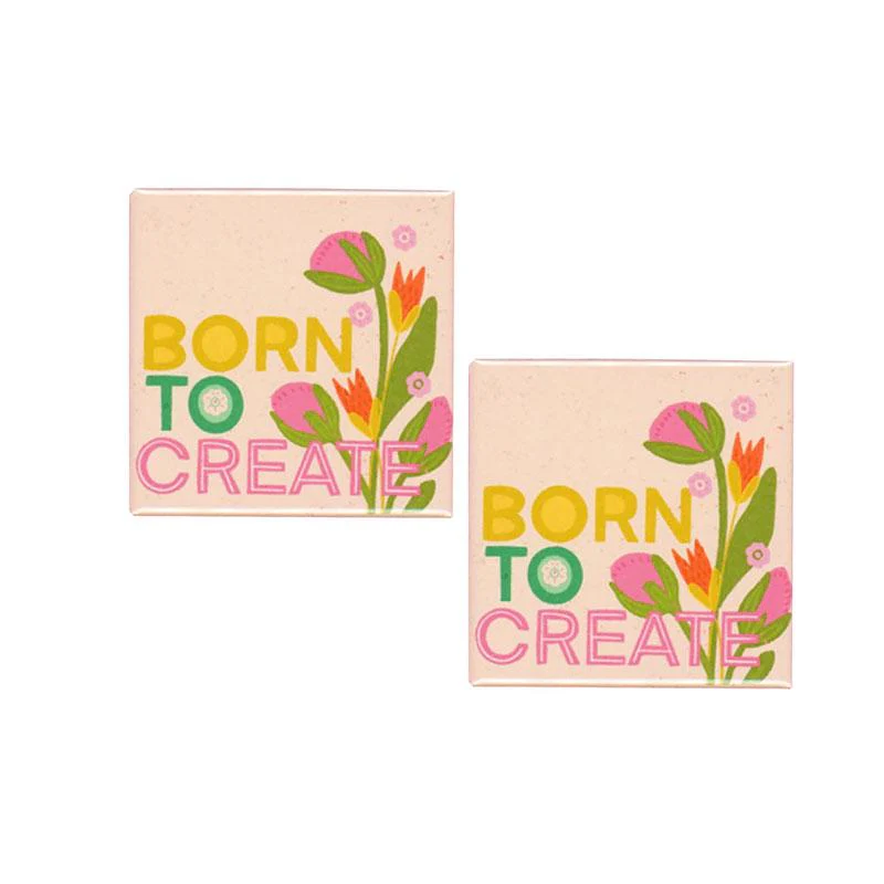 Born to Create Yellow Multi Magnet 2 count Kati Cupcake KC-332