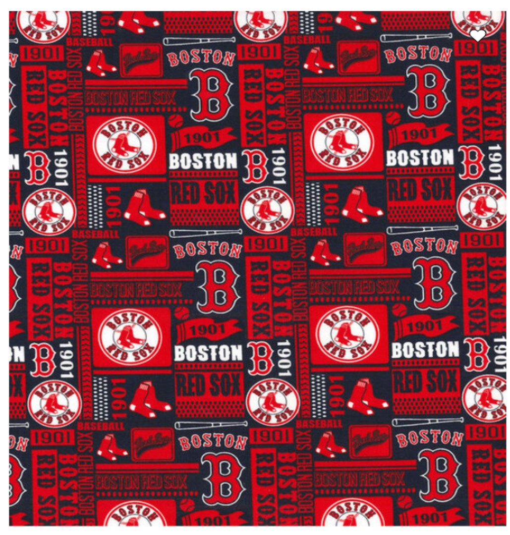 Boston Red Fabric Traditions Sox MLB Baseball Block Fabric Traditions Cotton Fabric | US Fabric Shop