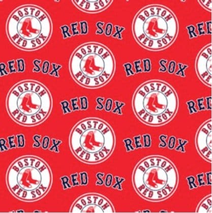 Boston Red Fabric Traditions Sox MLB Baseball on Red Fabric Traditions Cotton Fabric MLB-6634B