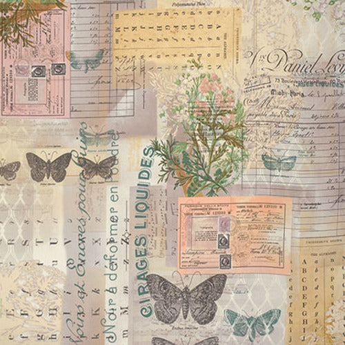 Foundations Botanical Multi Tim Holtz Eclectic Elements Free Spirit Cotton Fabric FS-PWTH028.8MULT