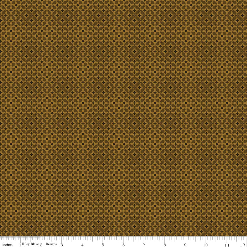 Bountiful Geometric Suede Brown Sandy Gervais Riley Blake Designs Cotton Fabric RB-C17867-SUEDE