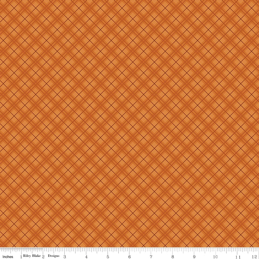 Bountiful Plaid Autumn Orange Sandy Gervais Riley Blake Designs Cotton Fabric RB-C17863-AUTUMN | US Fabric Shop