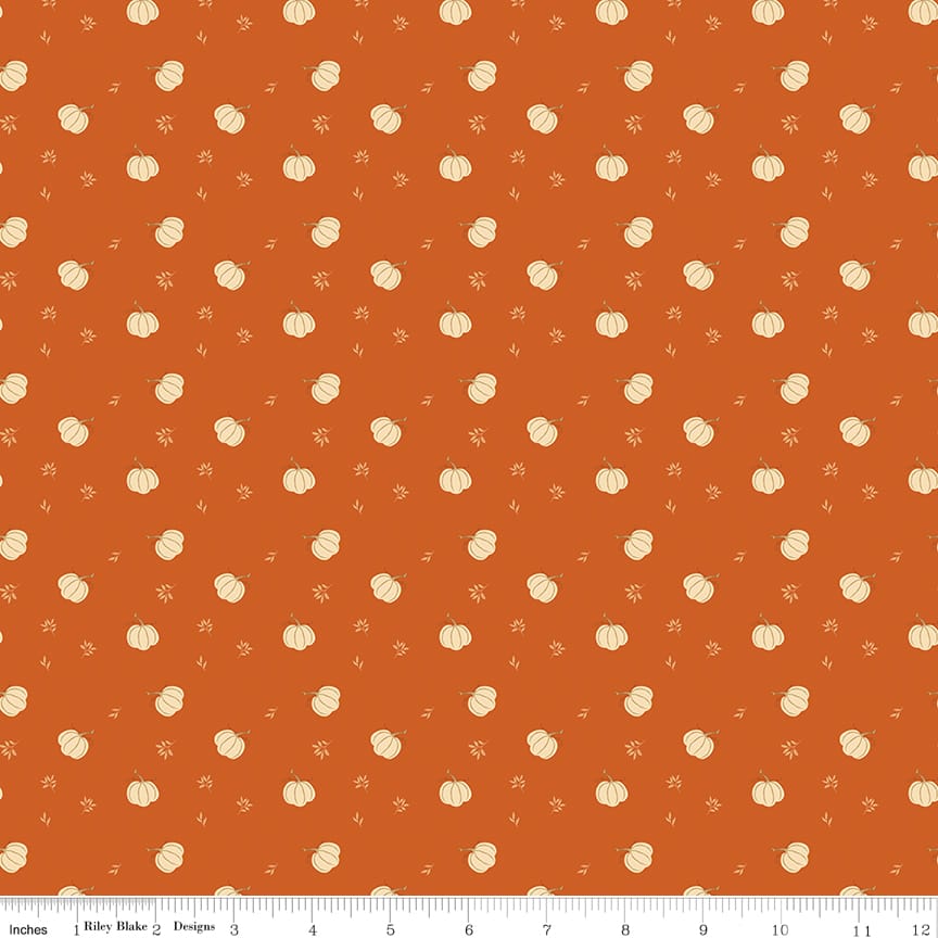 Bountiful Pumpkins Small Autumn Orange Sandy Gervais Riley Blake Designs Cotton Fabric RB-C17864-AUTUMN | US Fabric Shop