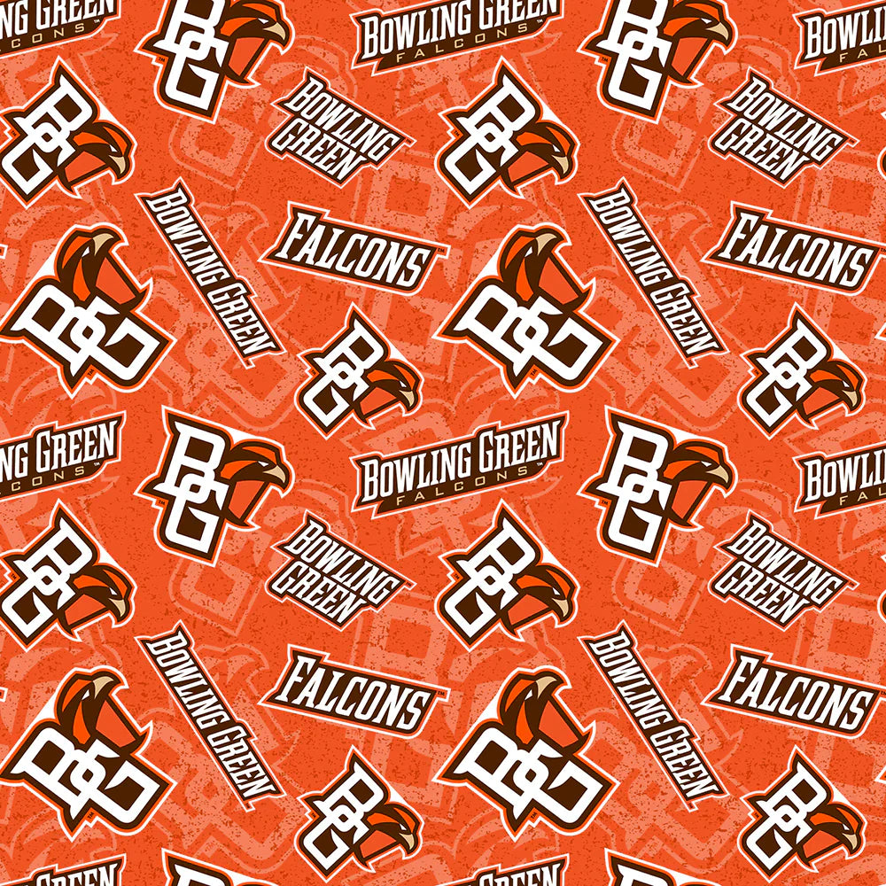 Bowling Green State Falcons NCAA College Tone on Tone Sykel Cotton Fabric SYK-BOW-1178