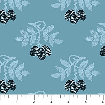 Bramble and Bloom Berries Blue Katie O'Shea FIGO Northcott Cotton Fabric NC-FIGO-91363-42