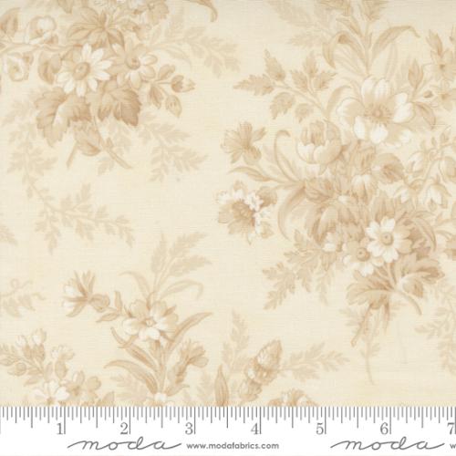 Breathtaking Blues Bouquet Florals Natural Cream 3 Sisters Moda Cotton Fabric MD-44400-21