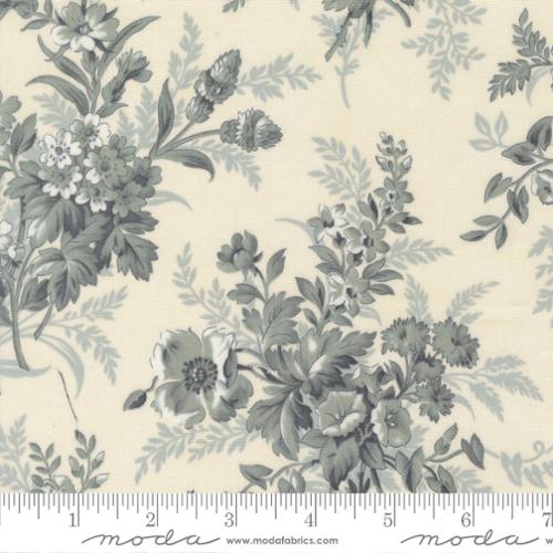 Breathtaking Blues Bouquet Florals Porcelain Ivory 3 Sisters Moda Cotton Fabric MD-44400-11