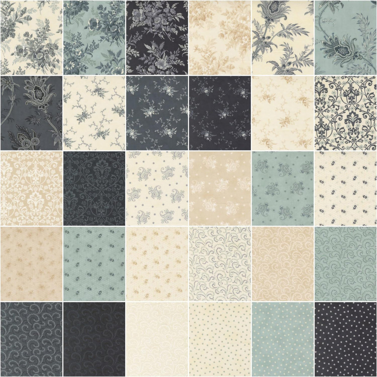 Breathtaking Blues 10" Squares Layer Cake 42 pcs 3 Sisters Moda Cotton Fabric MD-44400LC