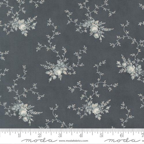 Breathtaking Blues Rose Garden Florals Dusk Dark Blue 3 Sisters Moda Cotton Fabric MD-44402-14