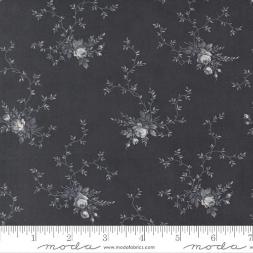 Breathtaking Blues Rose Garden Florals Midnight Dark Blue 3 Sisters Moda Cotton Fabric MD-44402-14