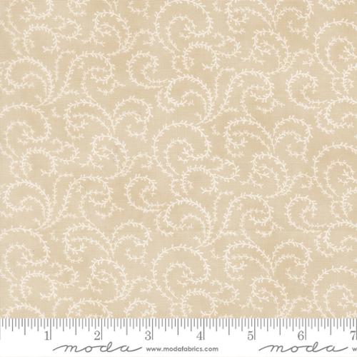 Breathtaking Blues Vine Blenders Ecru Tan 3 Sisters Moda Cotton Fabric MD-44407-12