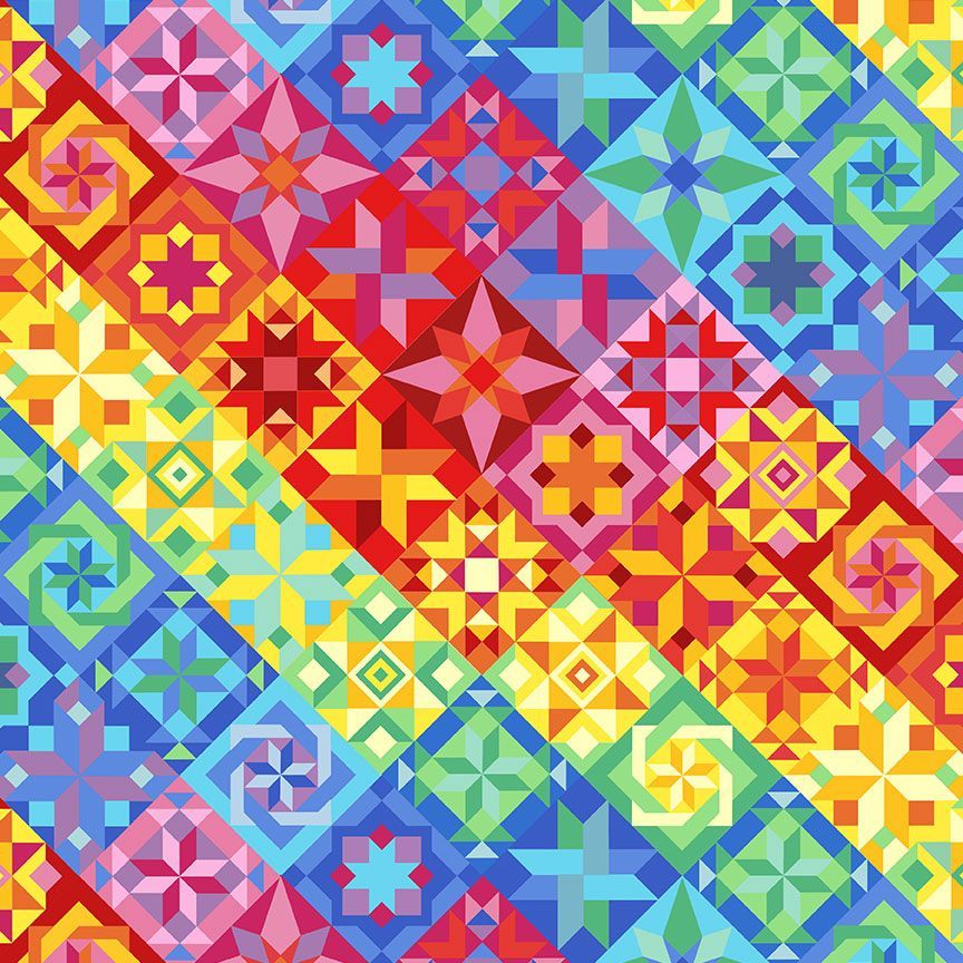 Bright 108" Wide Backings Bright Multi Timeless Treasures Cotton Fabric TT-XQUILT-CD2598-BRIGHT