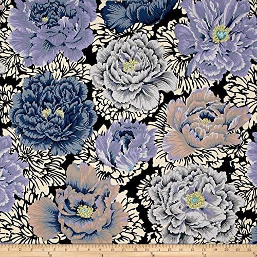 Brocade Peony Grey Stash Philip Jacobs Kaffe Fassett Free Spirit Cotton Fabric FS PWPJ062.GREYX