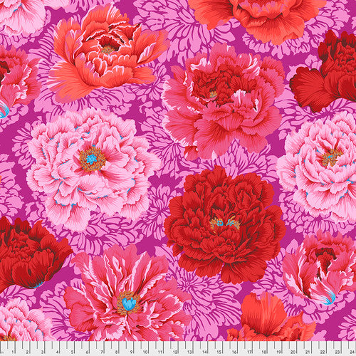 Brocade Peony Hot Pink Brandon Mably Stash Kaffe Fassett Collective Free Spirit Cotton Fabric FS-PWPJ062.HOT
