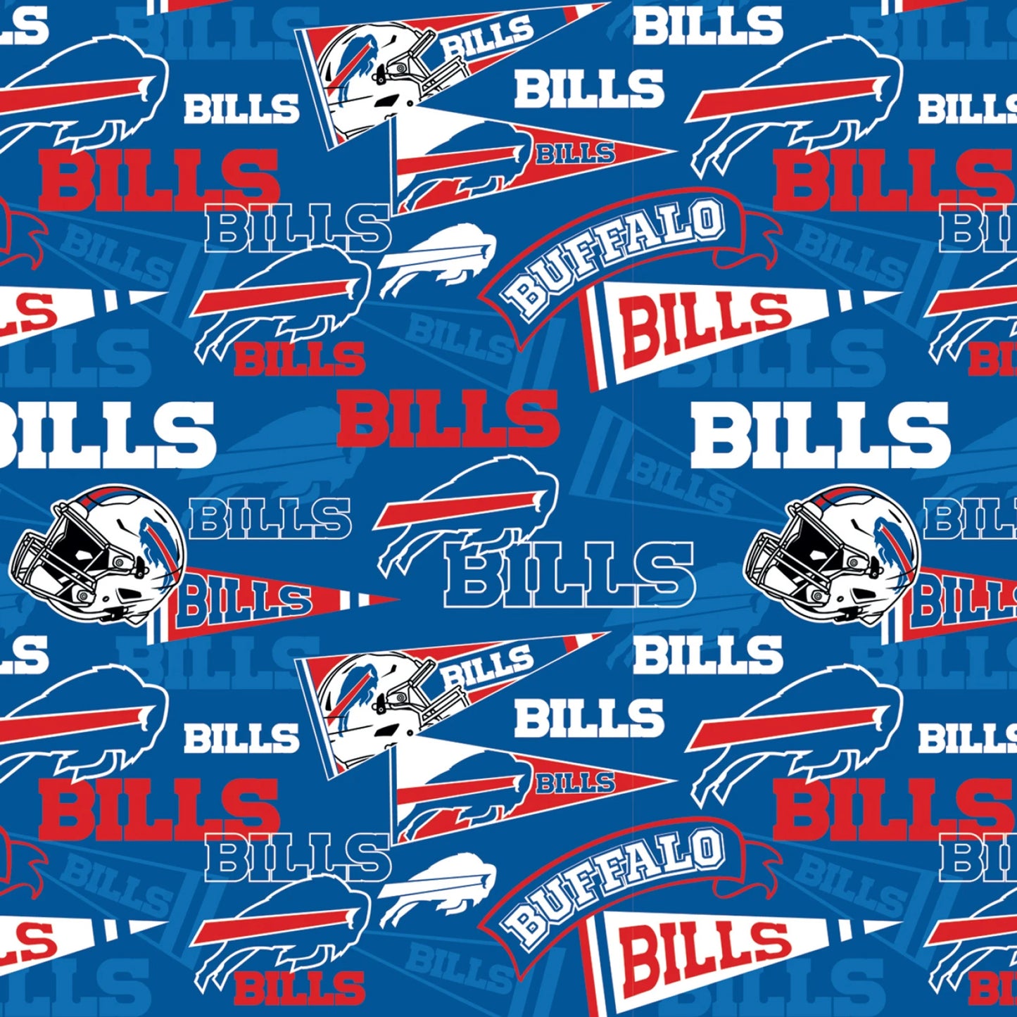 Buffalo Bills NFL Football Retro Fabric Traditions Cotton Fabric NFL-70154D