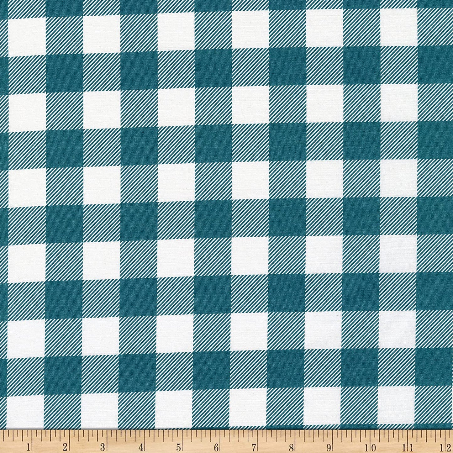 Buffalo Check Teal Paintbrush Studios Cotton Fabric