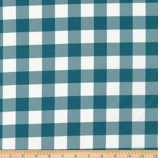Buffalo Check Teal Paintbrush Studios Cotton Fabric