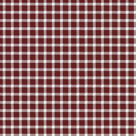 Buffalo Check Windowpane Burgundy Paintbrush Studios Cotton Fabric