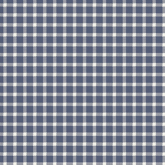 Buffalo Check Windowpane Blue Grey Paintbrush Studios Cotton Fabric
