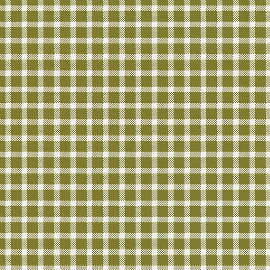 Buffalo Check Windowpane Moss Green Paintbrush Studios Cotton Fabric