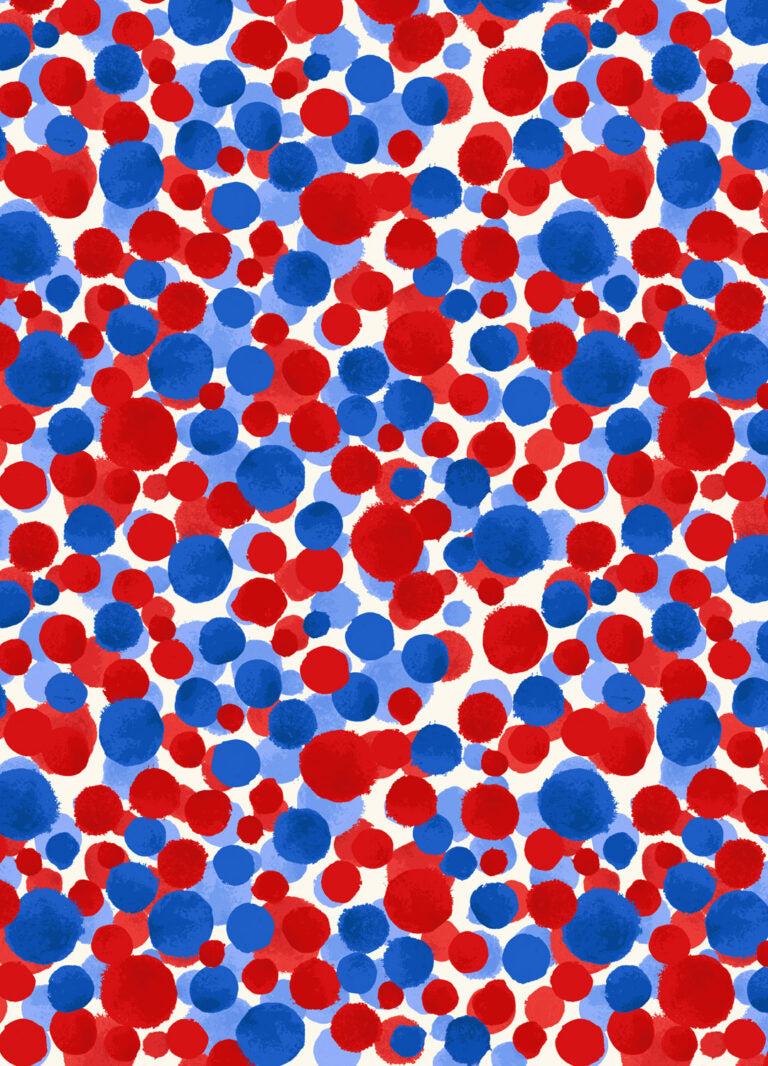 Bumbleberries Red, White and Blue Multi Lewis & Irene Cotton Fabric LI-BB037