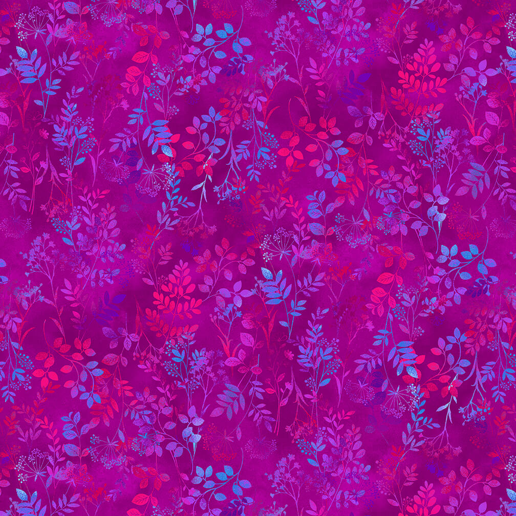 Butterfly Bliss Mini Wildflowers Fuchsia Pink Elizabeth Isles Studio E Cotton Fabric