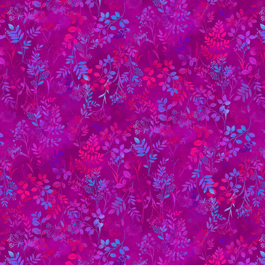 Butterfly Bliss Mini Wildflowers Fuchsia Pink Elizabeth Isles Studio E Cotton Fabric