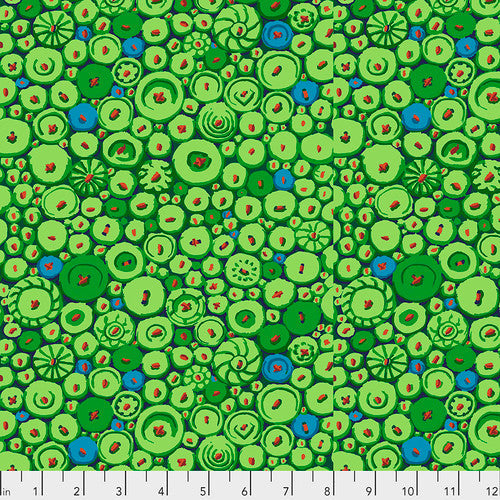 Button Mosaic Green Stash Kaffe Fassett Collective Free Spirit Fabrics Cotton Fabric FS-PWGP182.GREEN