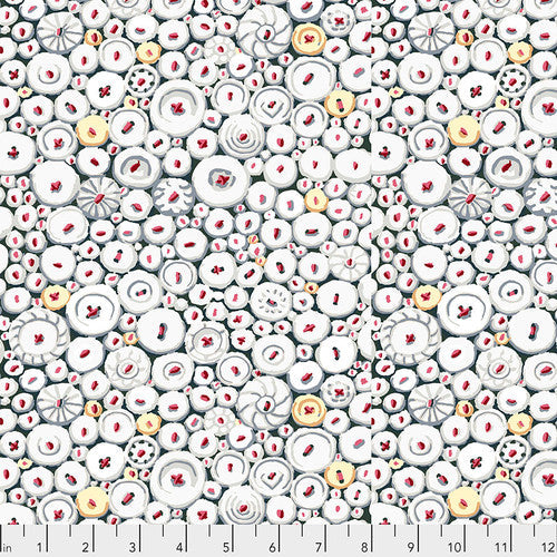 Button Mosaic White Stash Kaffe Fassett Collective Free Spirit Cotton Fabric PWGP182.WHITE