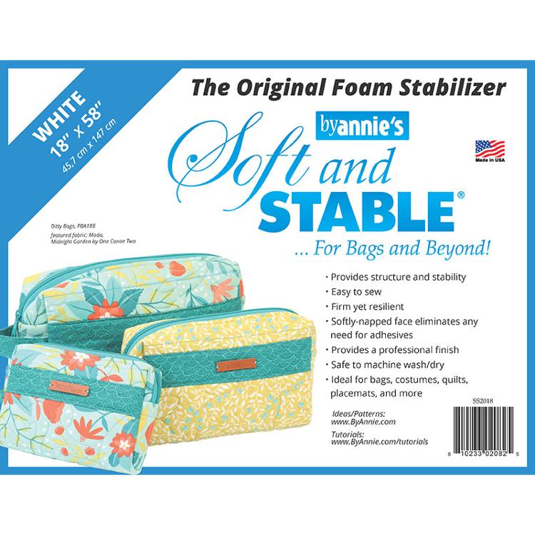By Annie's Soft and Stable White 18"x58" 100% Polyester Stabilizer BYA-SS2018
