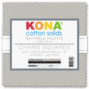 Kona Cotton Neutral Palette 5" Squares Robert Kaufman Cotton Fabric RK-CHS-141-41