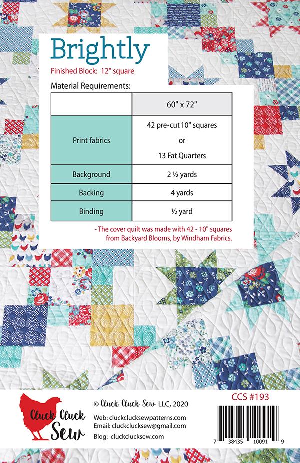 Brightly Quilt Pattern Cluck Cluck Sew CCS-193