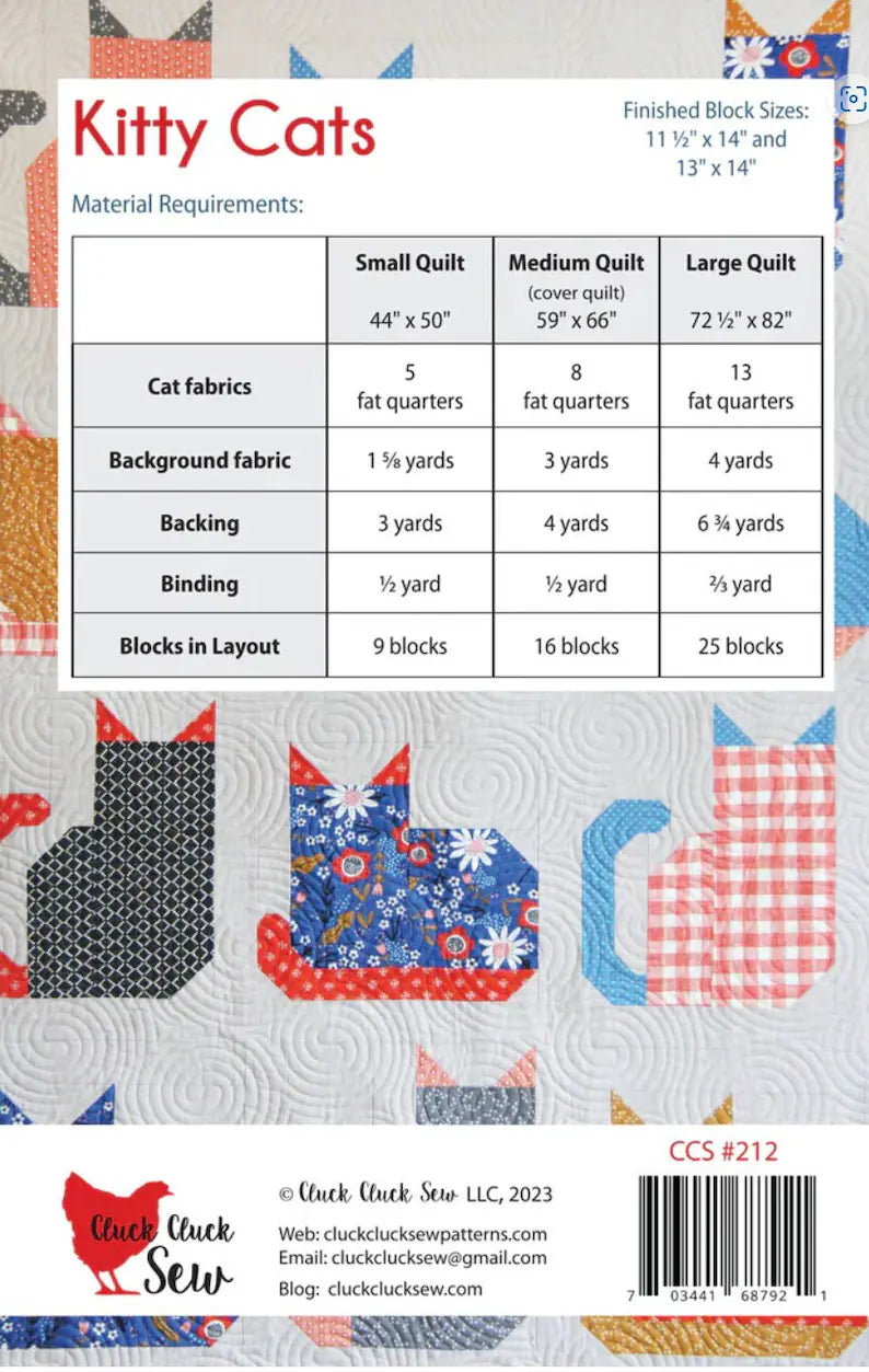 Kitty Cats Pattern Cluck Cluck Sew CCS-212