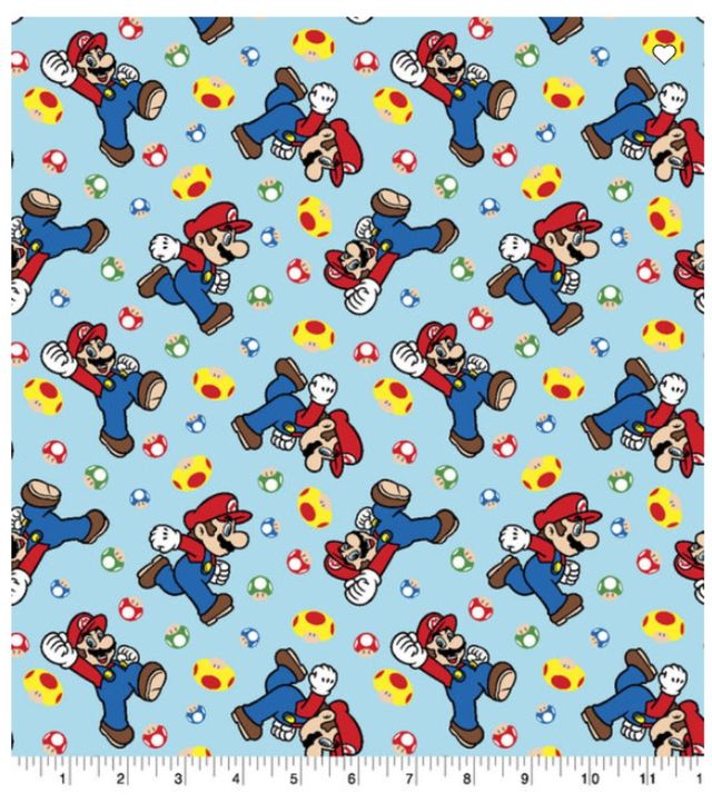 Super Mario and Mushroom Nintendo FLANNELSprings Creative Fabric CI-5808 / 16055808