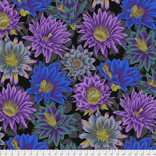 Cactus Flower Black Philip Jacobs Classics Kaffe Fassett Collective Free Spirit Cotton Fabric FS-PWPJ096.BLACK