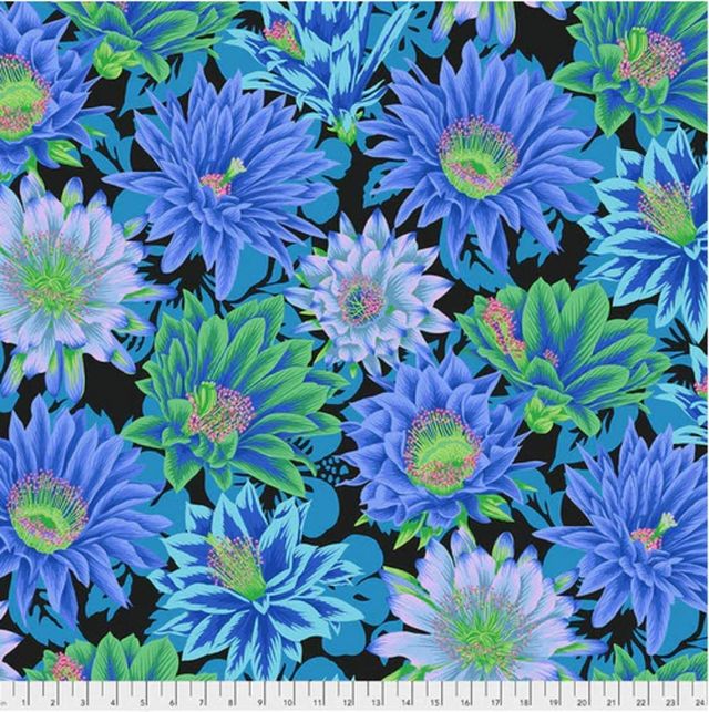 Cactus Flower Cool Philip Jacobs Classics Kaffe Fassett Collective Free Spirit Cotton Fabric FS PWPJ096.COOL
