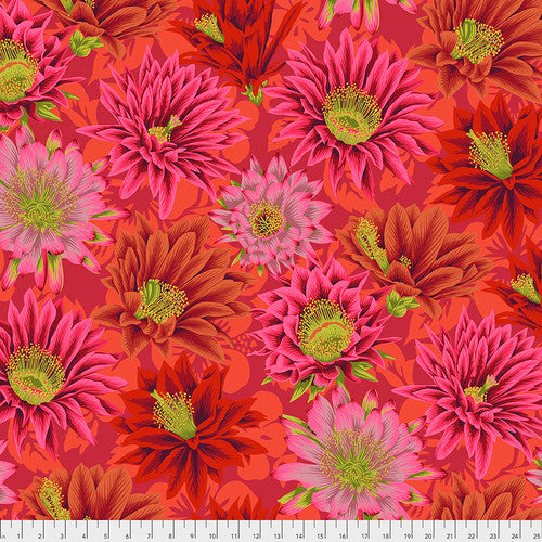 Cactus Flower Red Philip Jacobs Classics Kaffe Fassett Collective Free Spirit Cotton Fabric FS-PWPJ096.RED