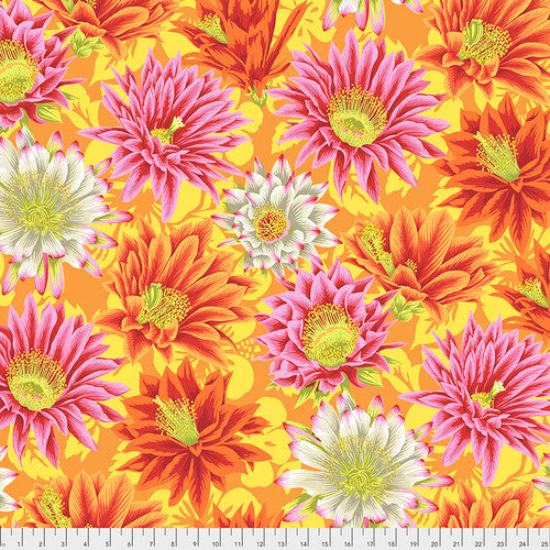 Cactus Flower Yellow Philip Jacobs Classics Kaffe Fassett Collective Free Spirit Cotton Fabric FS-PWPJ096.YELLOW