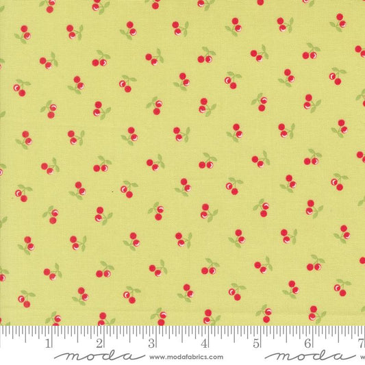 Cali & Co Cherries Light Lime Light Green Corey Yoder Moda Cotton Fabric