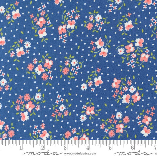 Cali & Co Flower Dot Cobalt Blue Corey Yoder Moda Cotton Fabric