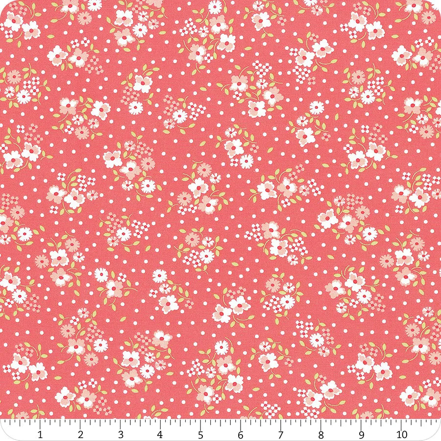 Cali & Co Flower Dot Flamingo Pink Corey Yoder Moda Cotton Fabric