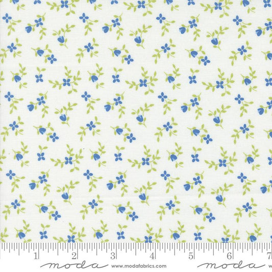 Cali & Co Vine Small Floral Cloud Cobalt Dark Blue Corey Yoder Moda Cotton Fabric
