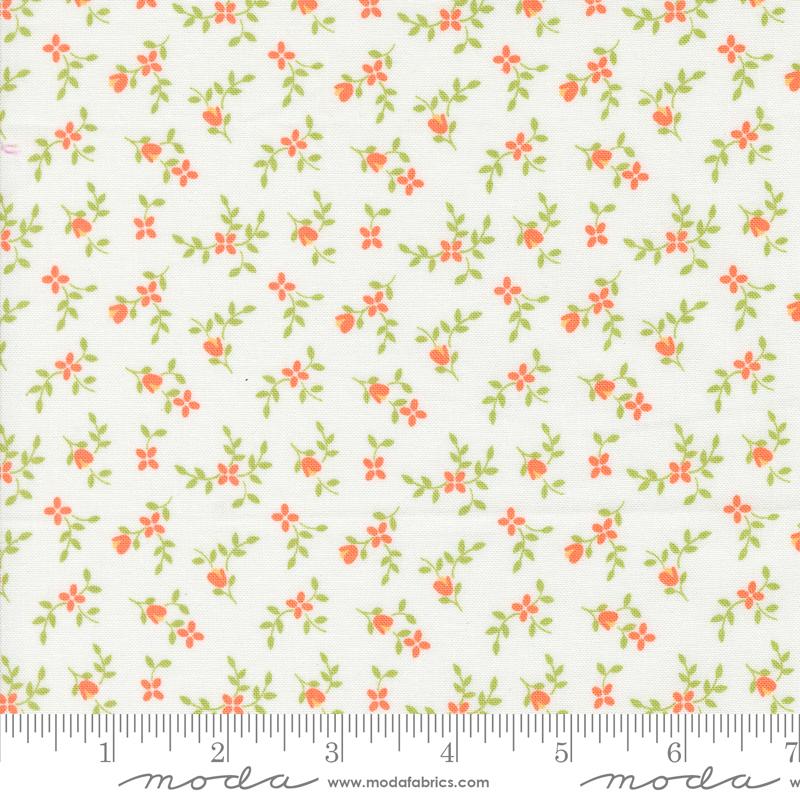 Cali & Co Vine Small Floral Cloud Melon Orange Corey Yoder Moda Cotton Fabric
