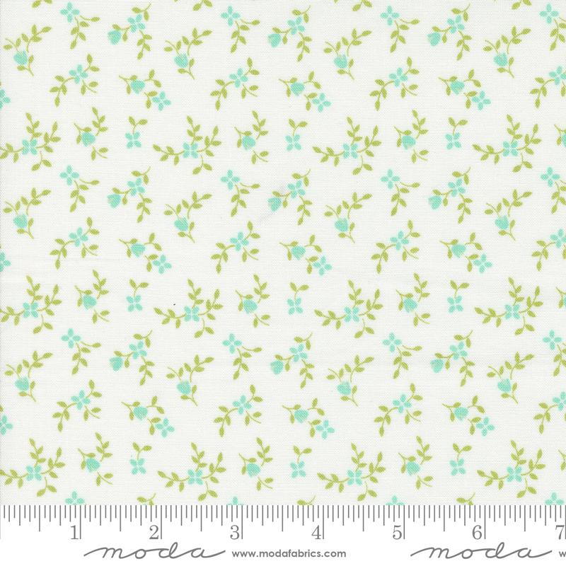 Cali & Co Vine Small Floral Cloud Sea Aqua Corey Yoder Moda Cotton Fabric