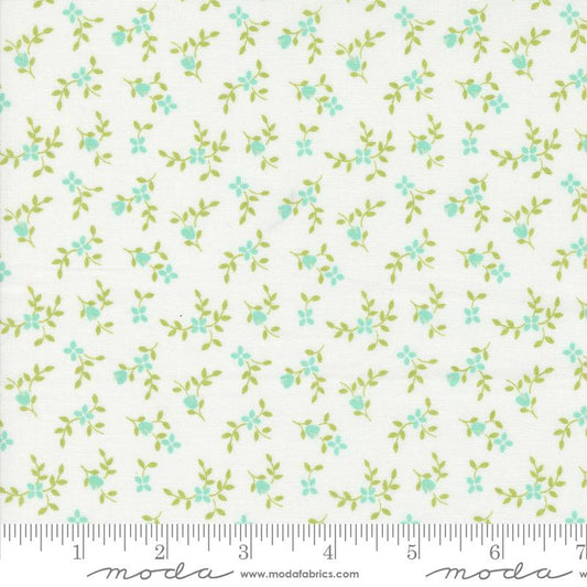 Cali & Co Vine Small Floral Cloud Sea Aqua Corey Yoder Moda Cotton Fabric